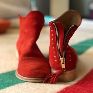 Amuse Society x Matisse red suede booties